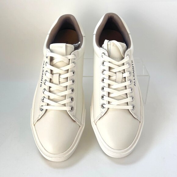 All Saints Underground Low Tops Triple white Leather Men Size EU40 US7 - Picture 2 of 11